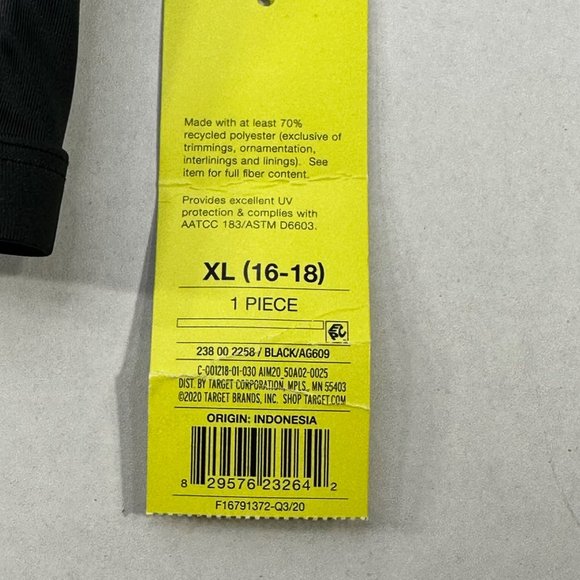 All In Motion Women XL 16-18 Swim Top Removable Pads Adjustable Straps Black New - Picture 5 of 12